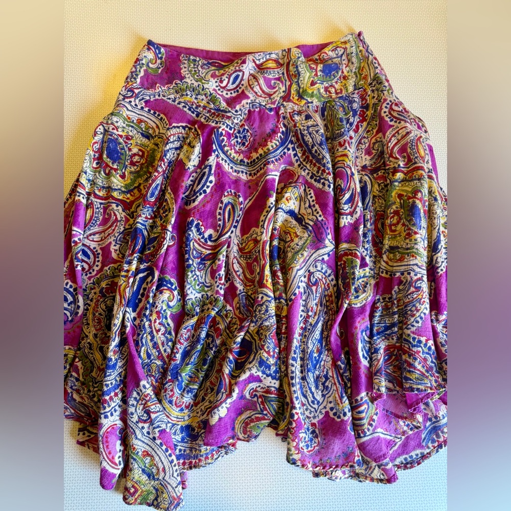 Ralph Lauren Purple Paisley Flared Skirt